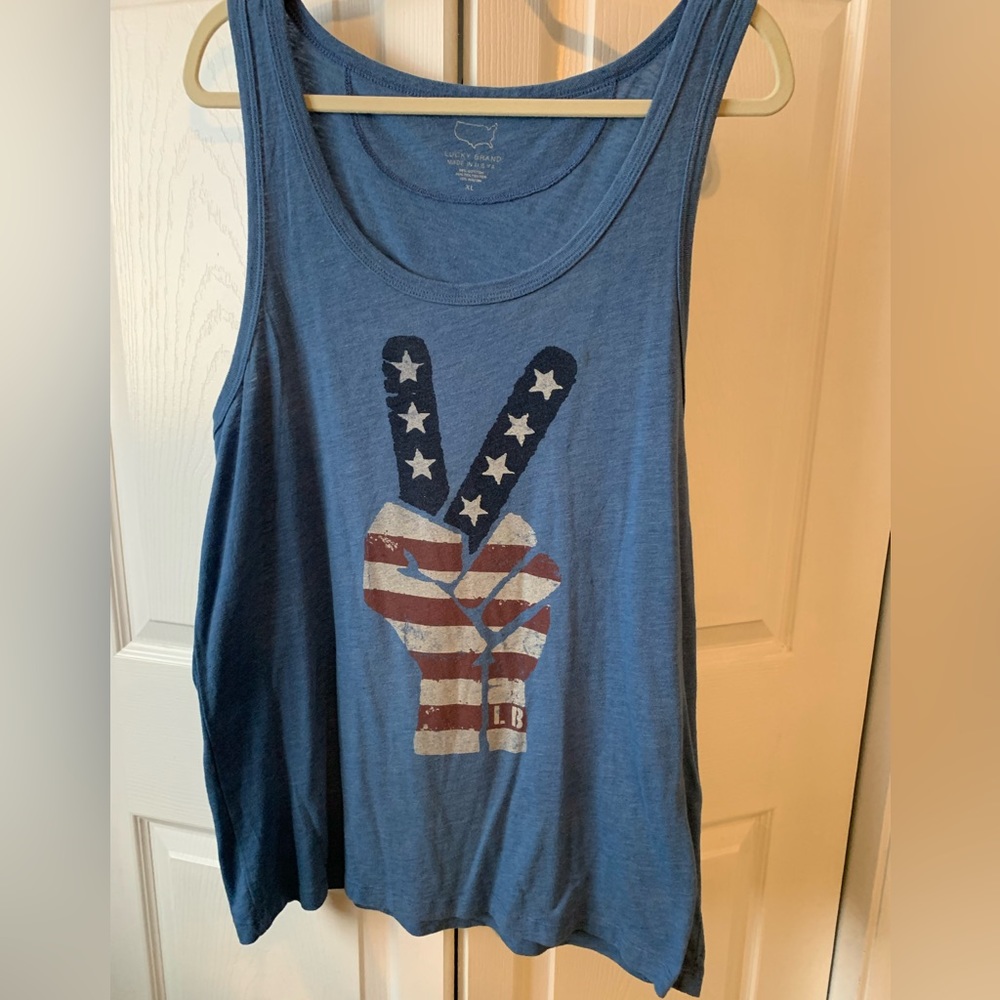 Lucky Brand Mens USA Tank, XL, Good Condition